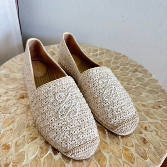 New Ted Baker Cream Piper Woven Espadrille Flats size US7